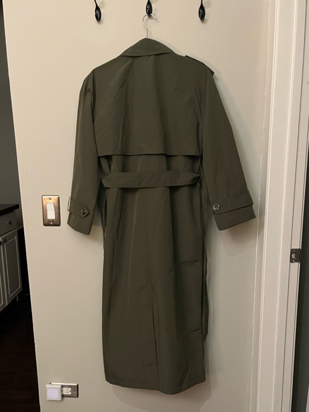 NWOT Abercrombie Trench Coat - Olive Green - Picture 5 of 8